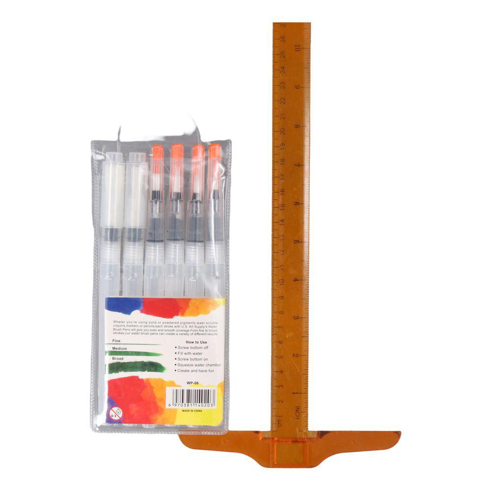 Kunststoff-Wasserfarben-Pinsel-Stift-Set, flache Aquarellstifte, Pinsel-Set für Anfänger