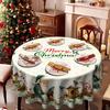 Christmas Table Cloth, European Retro Christmas Tablecloth, Santa Elk Print Waterproof Household Coffee Table Cloth