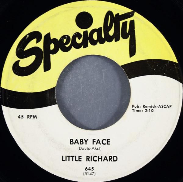 

7inch Record LITTLE RICHARD - Baby Face 645 Specialty 1958 UK Rock Used