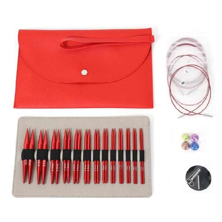 13Pairs of Aluminum Circular Knitting Needle Interchangeable Circular Knitting Needle Set for Knitting Sweater Sock