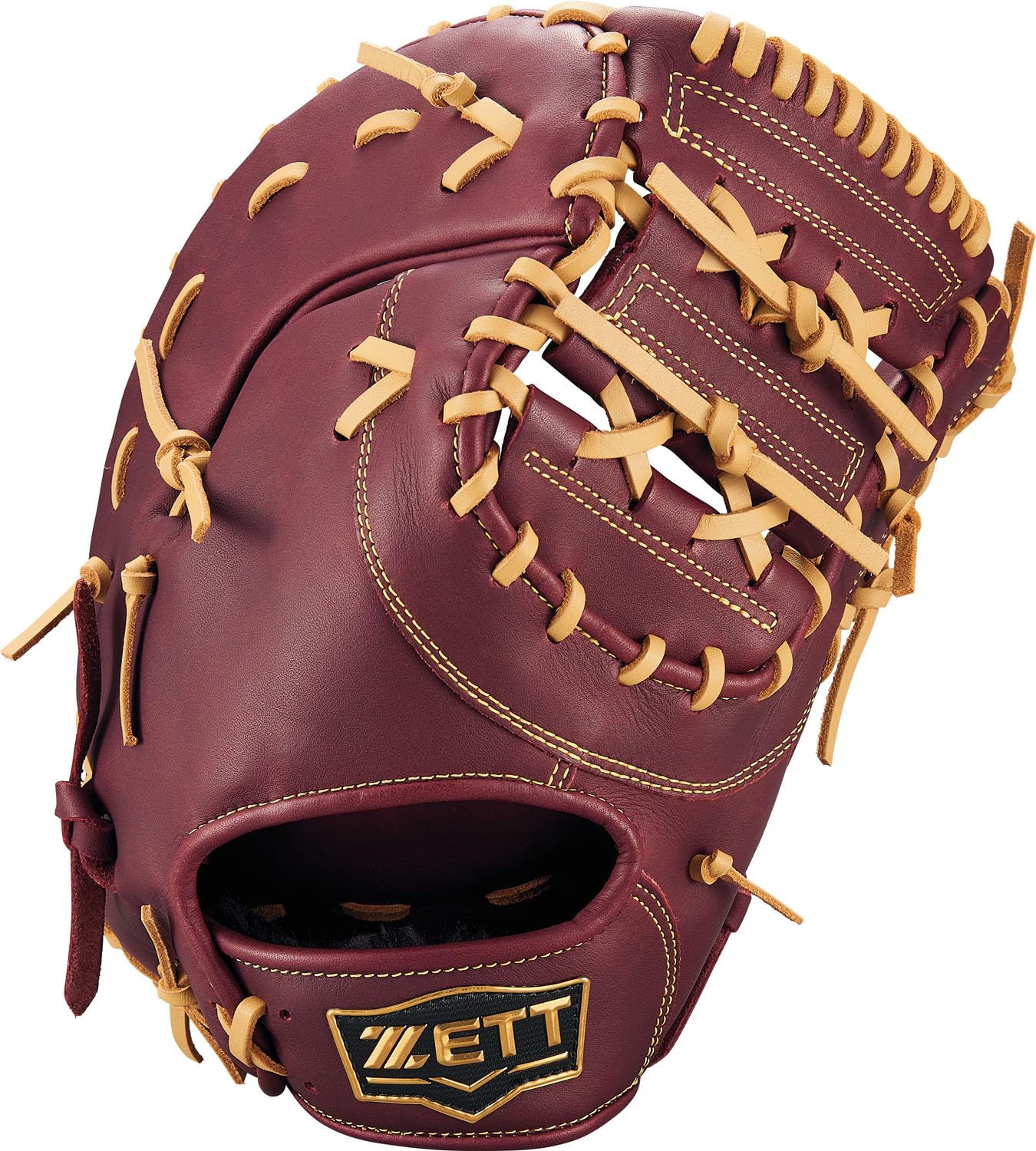 

ZETT Soft Steer First Base Mitt for Bordeaux Brown x Pastel Brown BRFB35513F Left-Handed Throwers, (4032)