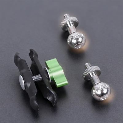 Aluminiumklemme mit Doppel-Kugelkopfklemme 1/4 Zoll Gewinde Videohalterung für Action-Kamera Monitor LED-Licht Zubehör