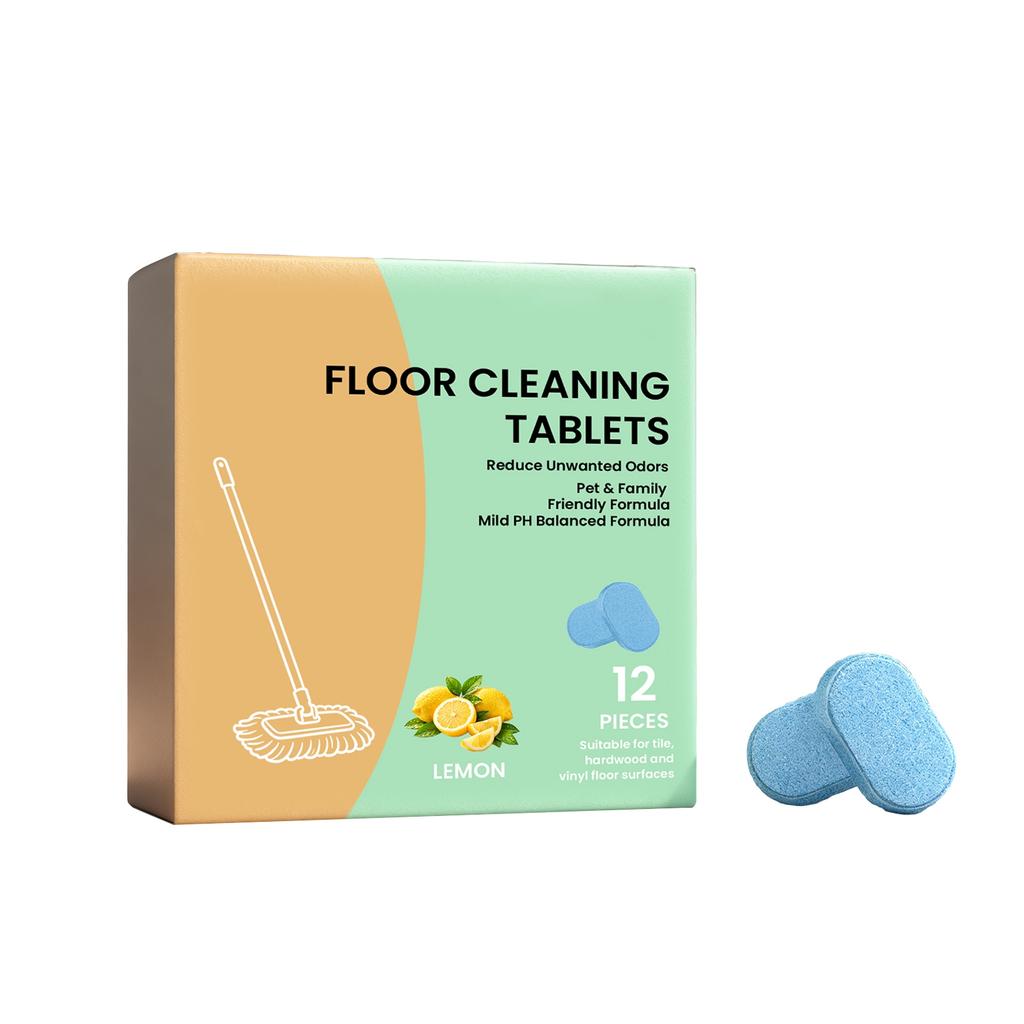 Floor Cleaning Tablets 12 Pieces Mild PH Balanced Formula Pet Family Friendly Suitable for Use with Mop and Floor Surfaces Reduce Unwanted Odors
