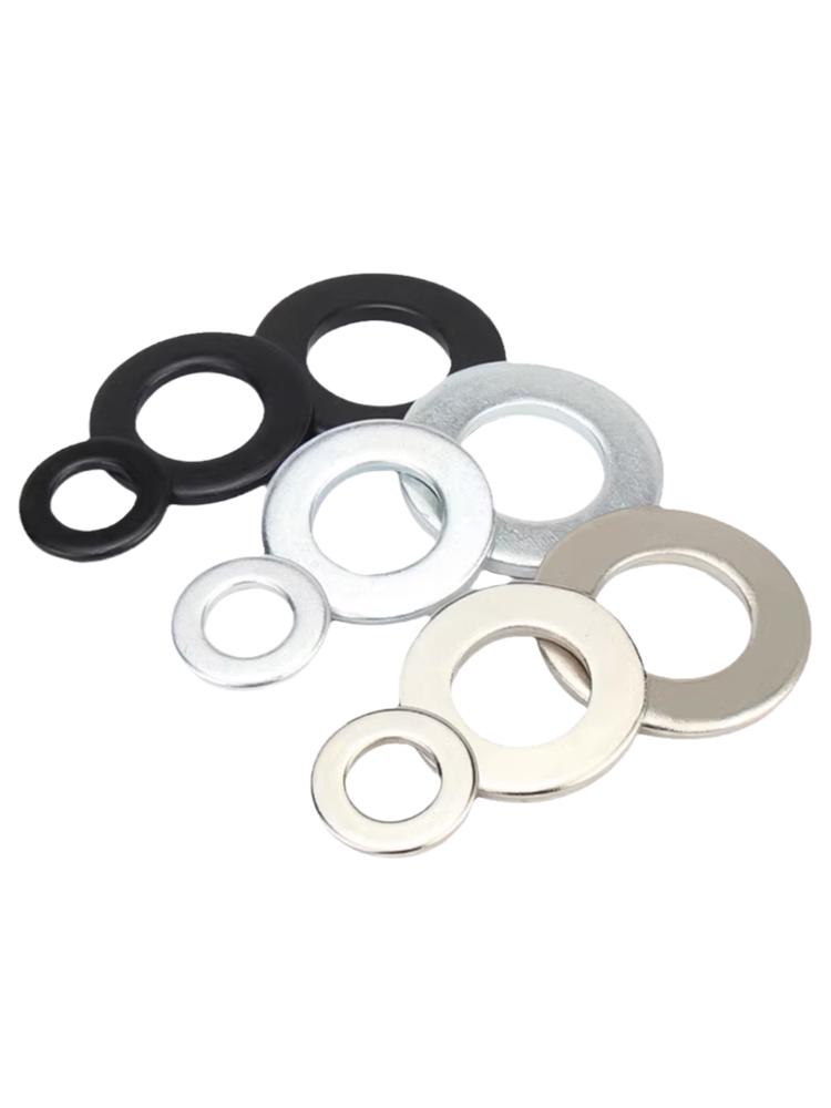 8.8 High-Strength Blackened Metal Flat Washer Spacer, Galvanized and Thickened, Sizes: M3-M12.