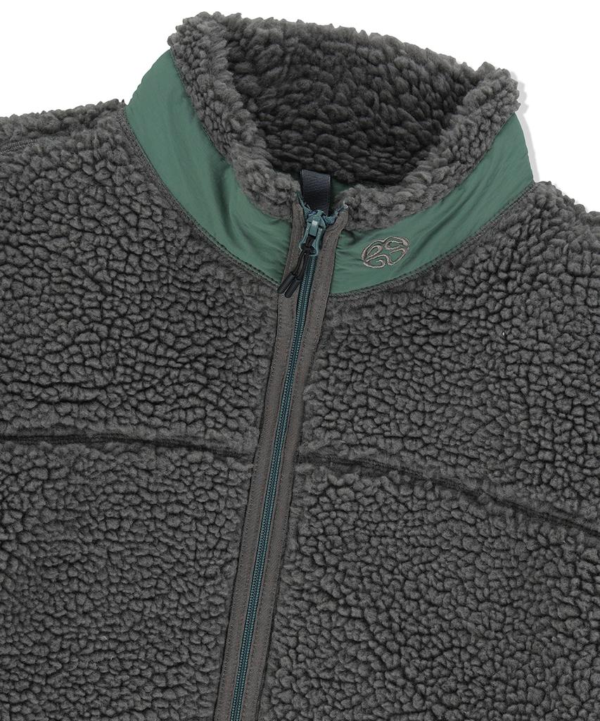 Mahagrid Curved Sherpa Fleece Jacket Gray(Mg2Efmj230A)