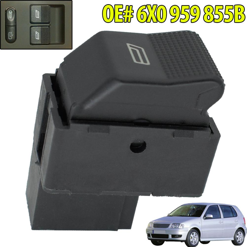 

1X Электрический переключатель стеклоподъемника, кнопка управления питанием для VW Polo Hatchback 1999 2000 2001 OE# 6X0959855B Автомобильные аксессуары чёрный