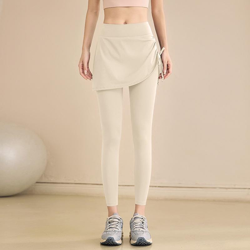 High-Waisted Tummy-Control Two-in-One Yoga Skirt Pants for Women - Plus Size, Anti-Exposure, Ideal for Pilates and Running