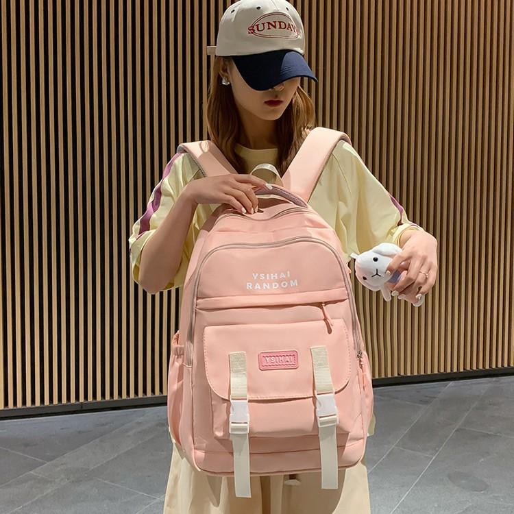 School bag for female middle school students Lightweight and simple large-capacity backpack for female high school students and college students
