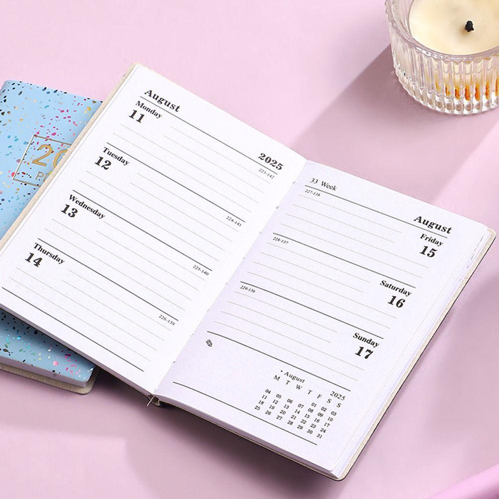 Bling A7 Mini Pocket Notebook Colorful English Efficiency Plan Notebook Academic Weekly Agenda Taking Notes 365 Days Notepad
