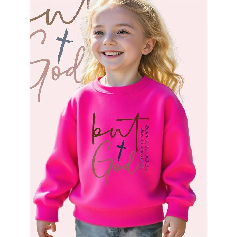 Girls But God: There Was No Way but God Made a Way Sweatshirt - Soft Loose-Fit Long Sleeve Pullover with Cute 110 розы красного