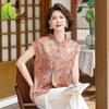Summer Short-Sleeve Chinese Style Blouse for Women 40+ - Lightweight, Elegant Top for Middle-Aged and Elderly