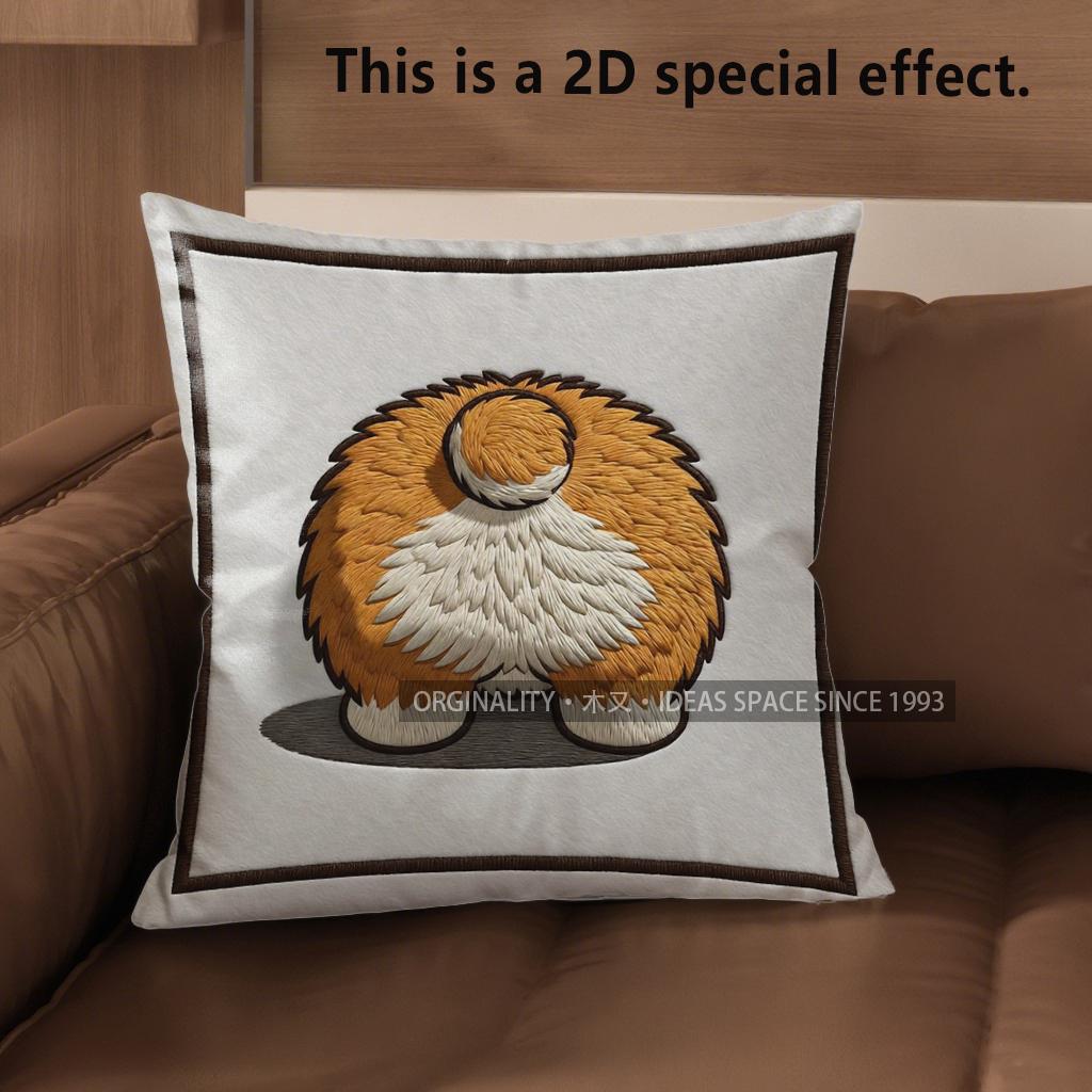 2D Corgi Butt Patterns: Adorable Pillow Covers Pattern Cushion Cover Suitable For Sofa Bedroom Car Pillow Cover