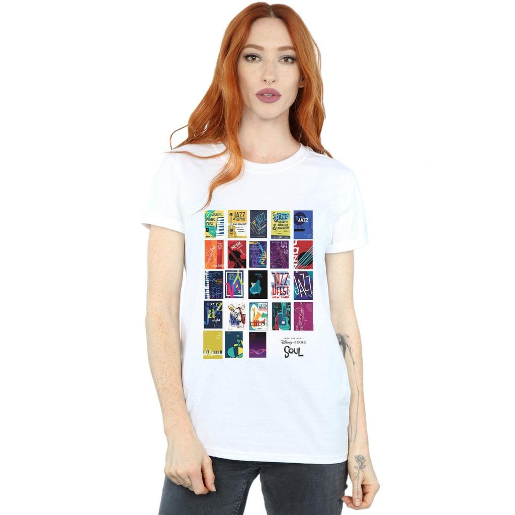 Disney Womens/Ladies Soul Jazz Poster Wall Cotton Boyfriend T-Shirt