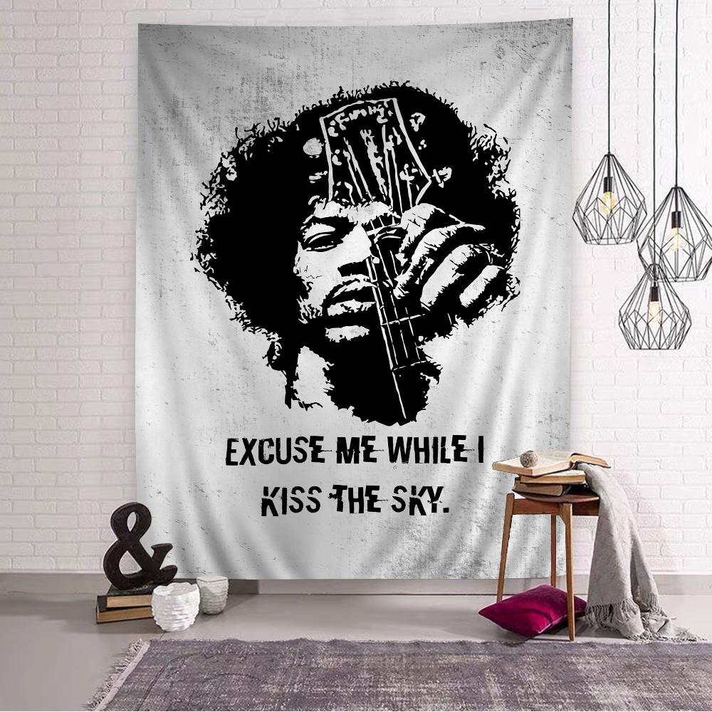 Jimi Hendrix DIY Wall Tapestry Hippie Flower Wall Carpets Dorm Decor Wall Art Decor