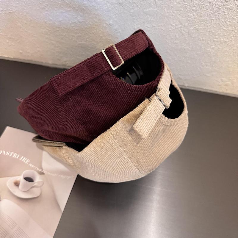 Nouvelle casquette gavroche en velours côtelé PU: Mode rétro britannique pour l'automne/hiver