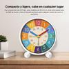 Bedside Alarm Clock Kids Portable Battery Operated Silent Movement Analog Clock for Children’s Room