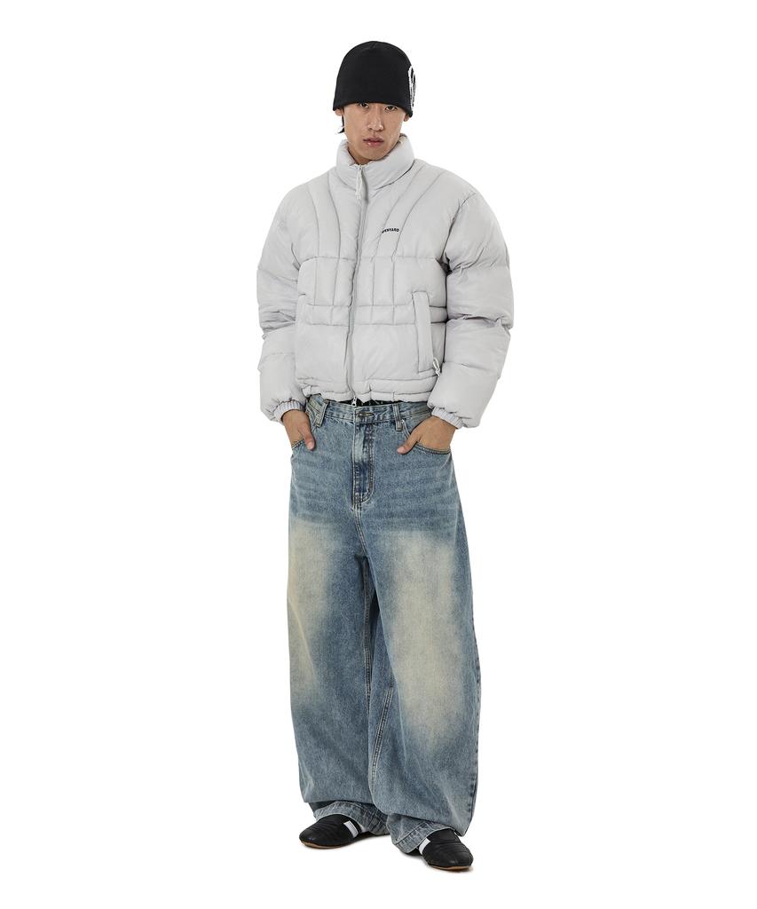 Openyard(Oy) Vertical Panel Puffer Jacket - Light Gray