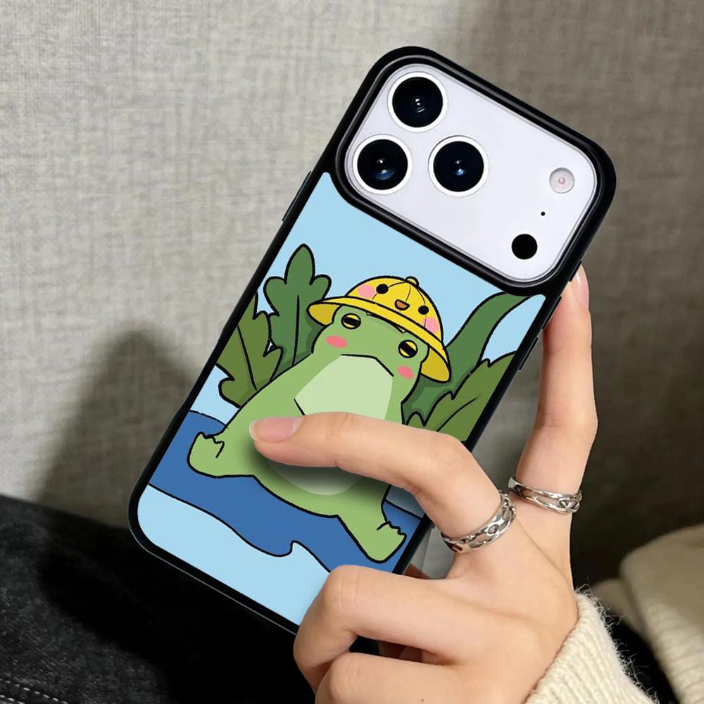 Capa Hülle für iPhone 17 Air 16 Pro Max 15 Plus 11 13 Mini 14 12 Rückseite Handyhülle Kawaii Süßer Frosch