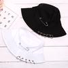 Moda Unisex Donna Anello di Ferro Spilla Hip Hop Cappelli a Secchiello Pieghevole Cappellino da Sole Casual