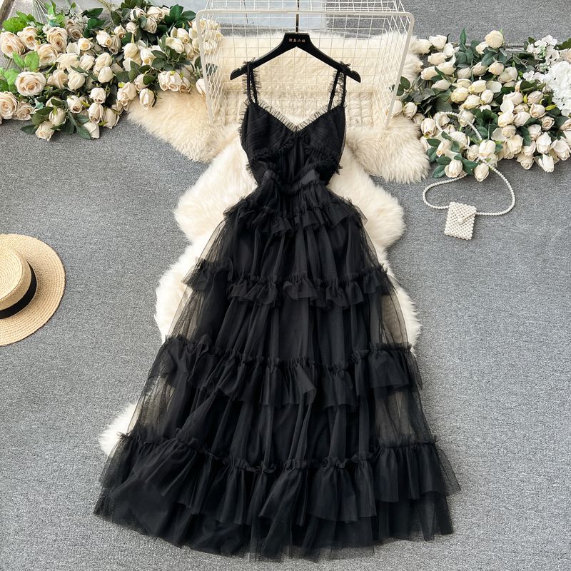 

Платье-слинг Silm Long Fairy из сетки Black One size