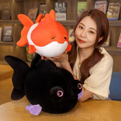 Schöne goldene Fisch-Plüschtiere, süßes Flunderkissen, gefülltes weiches Meerestierspielzeug, Kawaii Fischpuppen, Zimmer, Sofa, Dekor, Geschenk