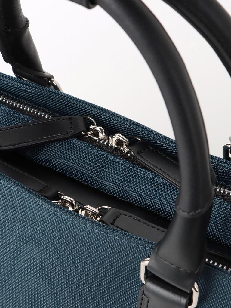 Beams Heart Men's Nylon and Leather Canvas Briefcase in Navy