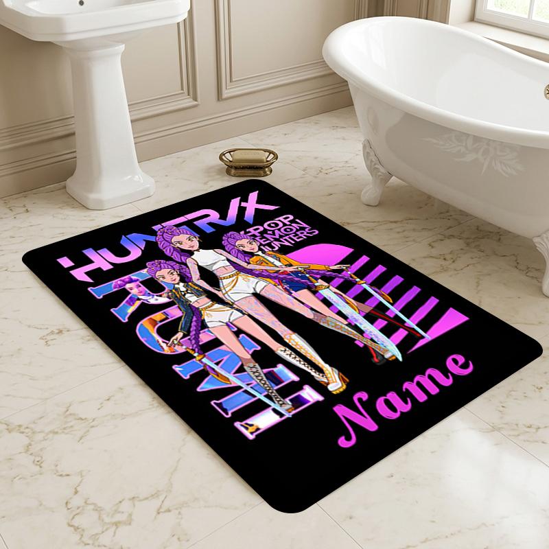 Custom Name Fantasy Heroes Living Room Non-Slip Area Rug Soft Carpet for Bedroom Kids Playroom Sofa Office Home Decor Doormat