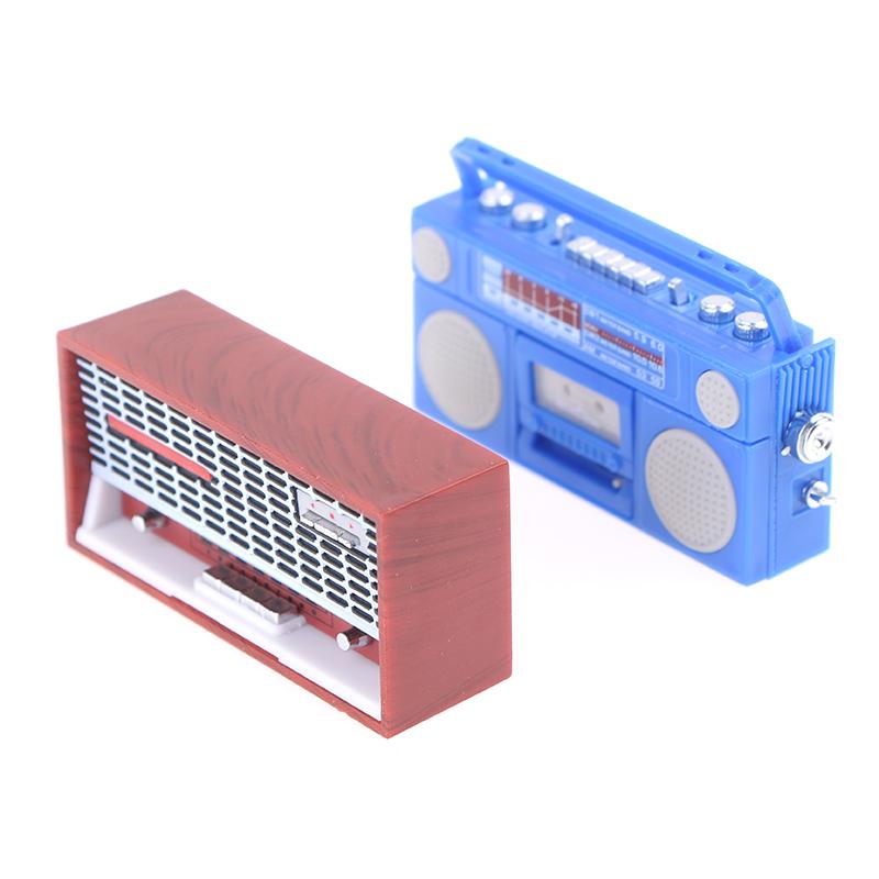 Dukkehus Mini Ornamenter Mini Nostalgisk Radioopptaker Modell Leker Dekorasjoner