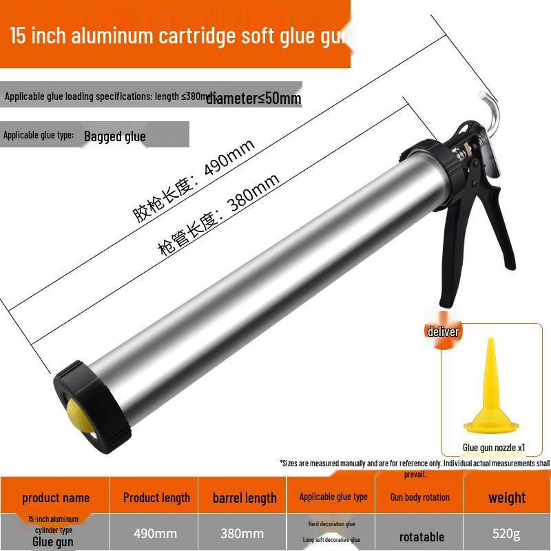 Automatic Silicone Glass Glue Gun & Grout Tool for Tile, Adhesive, and Nail-Free Applications