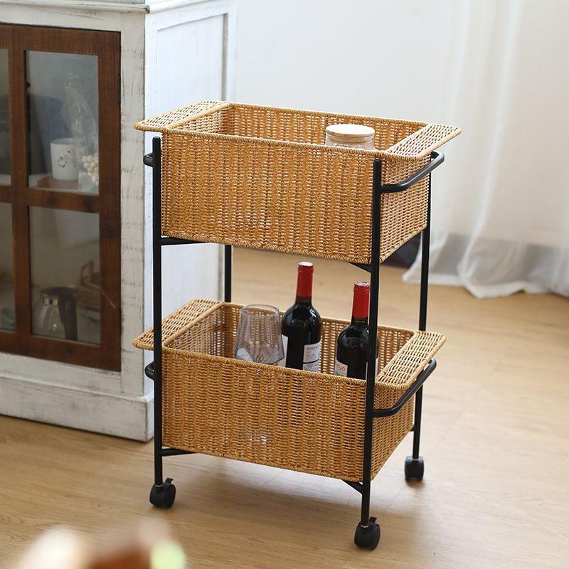 Multi-layer Mobile Cart Storage Rack Floor Standing for Living Room Bathroom Kitchen High Appearance Snack Organizer
