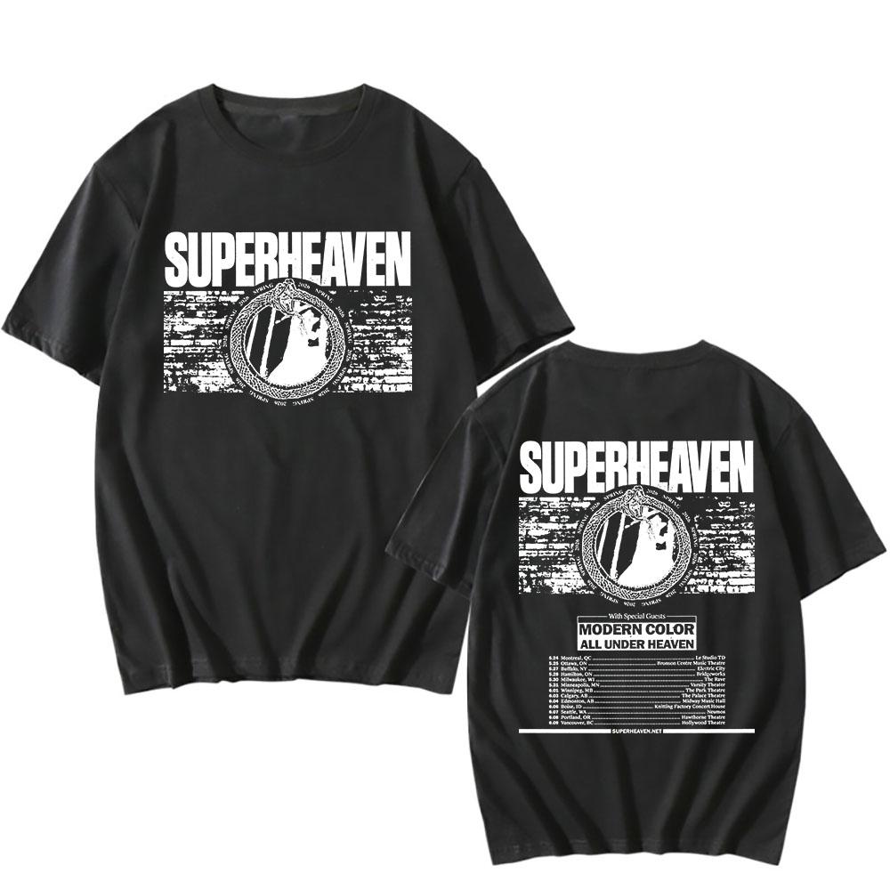 

Rock Band SUPERHEAVEN Tour 2026 T-shirt Unisex Streetwear Cotton Summer Fashion Hip Hop Tshirts Short Sleeve Men/Women Tee Shirt M чорний