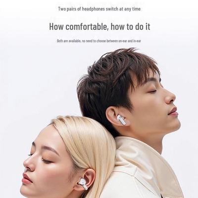 2025 Bluetooth Dual Earphones: Wireless Ear Clip, Semi-in-ear, Noise Reduction, Long Battery Life, Ideal for Running. Includes Two Pairs.