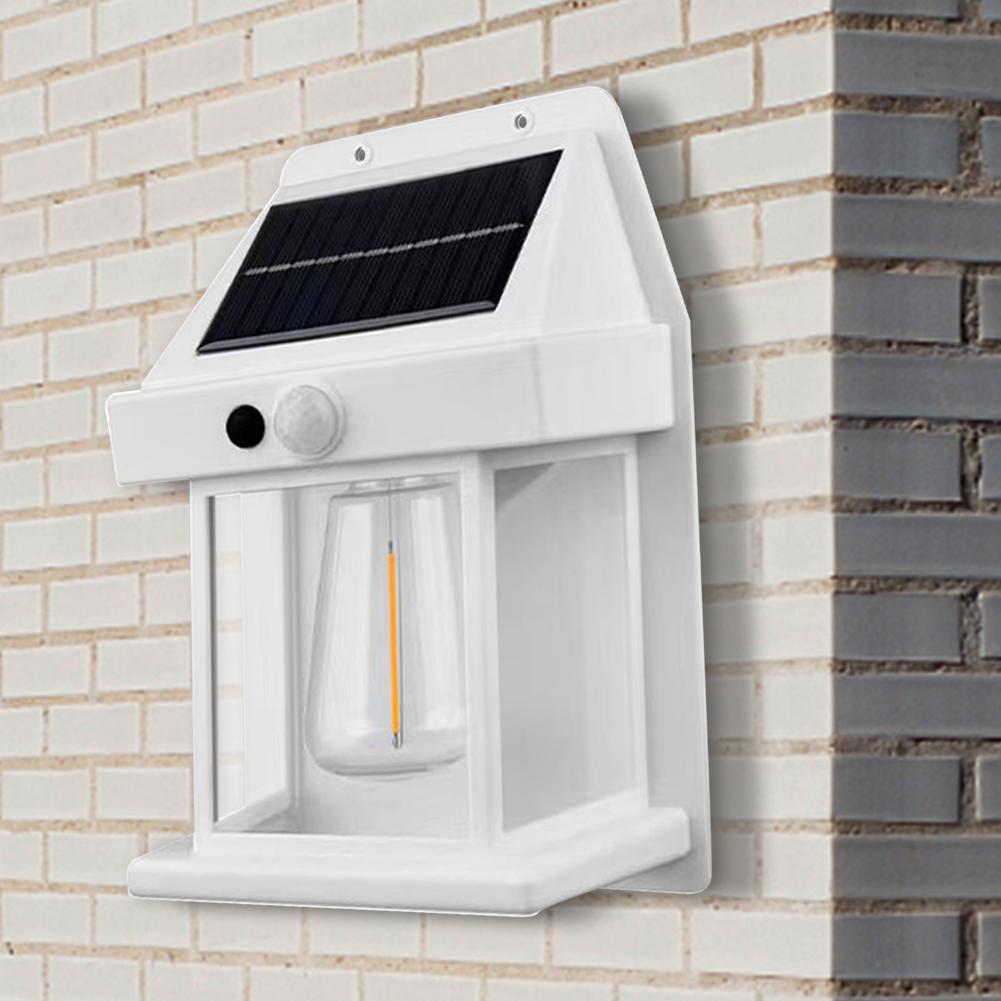 Outdoor Solar Lantern Body Sensing Solar Wall Light IP65 Waterproof Solar Lawn Light Last Up To 8H Tungsten for Garden Yard Park