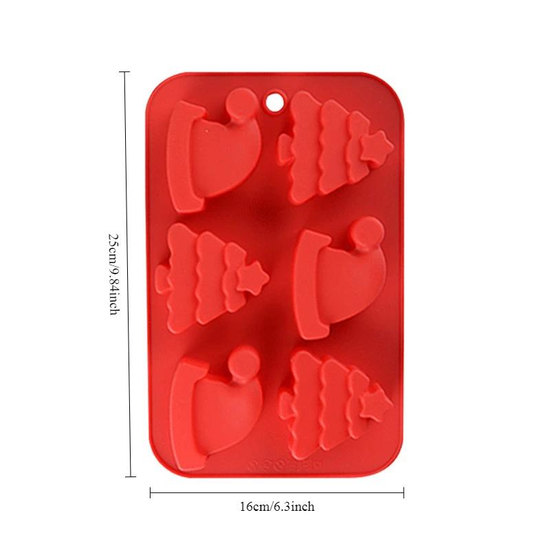 Christmas Silicone Baking Molds Food-Grade Tree Gingerbread Santa Shape Cake Chocolate Mousse Mould Non-Stick DIY Holiday Tools