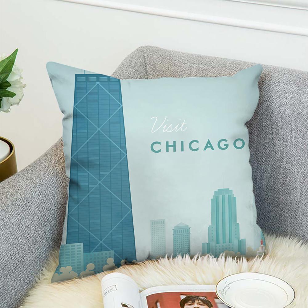 H-Henry Art Pillow Case For Car Sofa Decorative Home Double-sided Print Plush Square Throw Pillow Cushion Cover