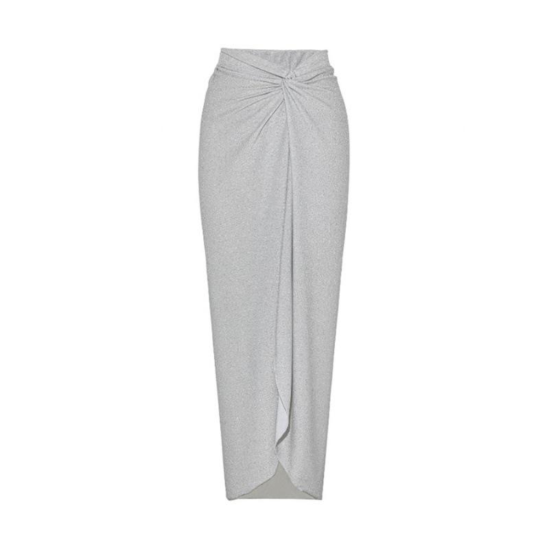 

Однотонный блестящий купальник с длинным рукавом и вырезами 2023 - Новый европейский и американский стиль Large