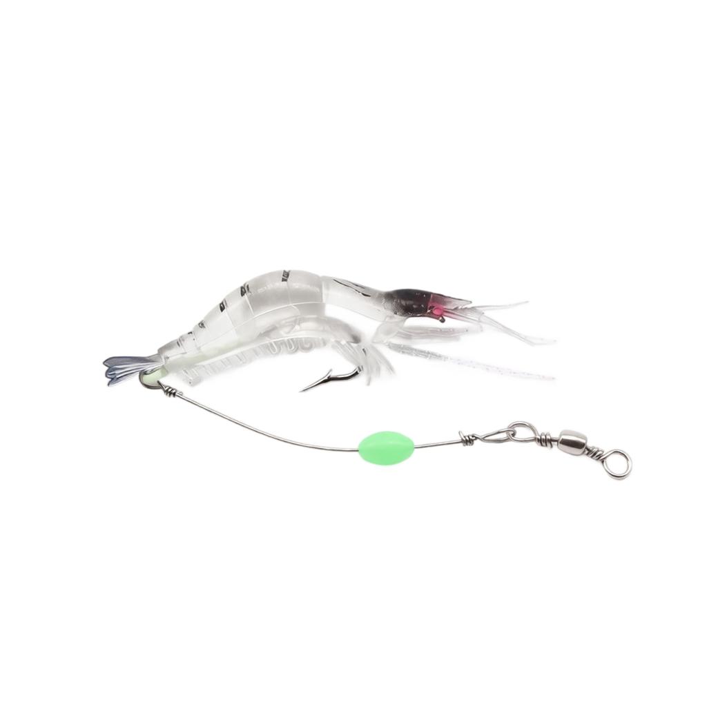 Soft Shrimp Fishing Lure 9cm 6g Bionic Soft Bait with Hook Night Glow Lifelike Shrimp Shape for Predator Fish Fishing