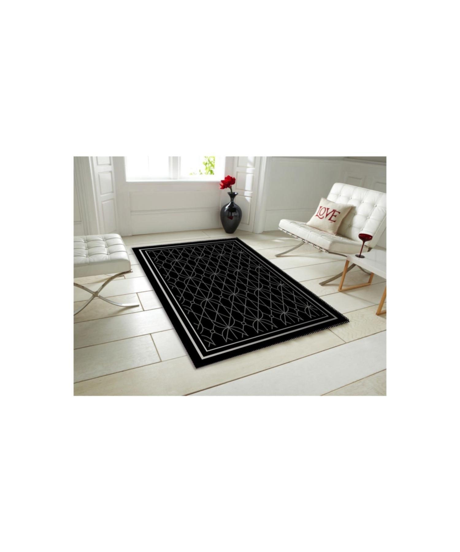 

Carnival Argaç Serie Solo Геометрический узор Черный современный декоративный ковер