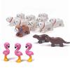 Cute Animals Bulldog Otter Flamingo Fish Dogs Figures DIY Model Building Blocks Bricks Toys for Children Kids Gifts Assemble Toy