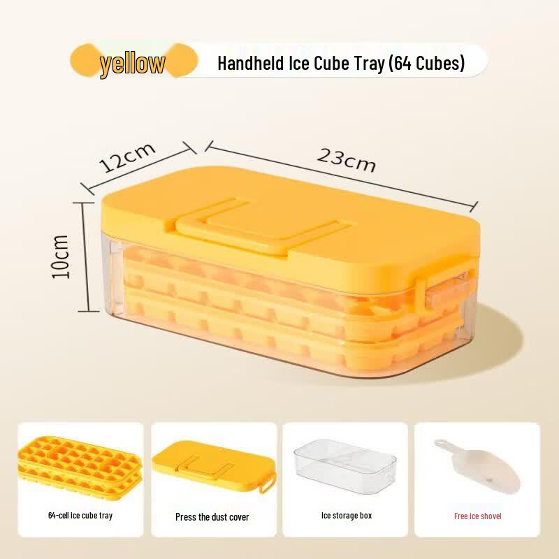 Press-Type Ice Cube Maker with Storage