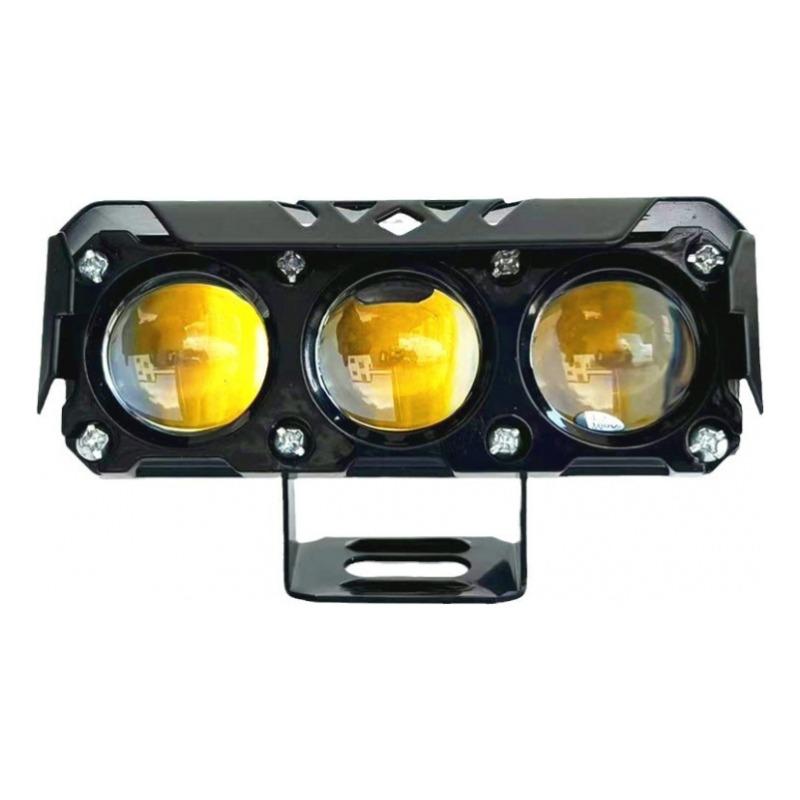 Motorcycle LED Spotlights White Yellow Dual Color Super Bright Concentrated Beam Electric Bike Headlight Front Lighting Lamp