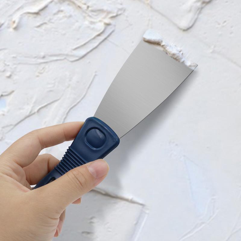 1Pc Stainless Steel Oblique Blade Scraper Putty Knife With Plastic Handle Shovel Paint Tools Household Industrial Cleaning