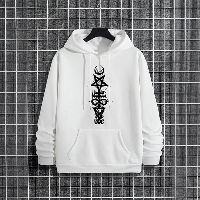 Male Trendy Casual Autumn Winter High Quality Pullover Satan Print Streetwear Hoodies for Men Hip Hop Fashion Hooded Sweatshirts
