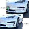 Front Bumper Cover Wind Knife for Tesla Model Y 2017-2024 ABS Glossy Black Fog Lamp Trim Carbon Look Blade Trim Light Eyebrow