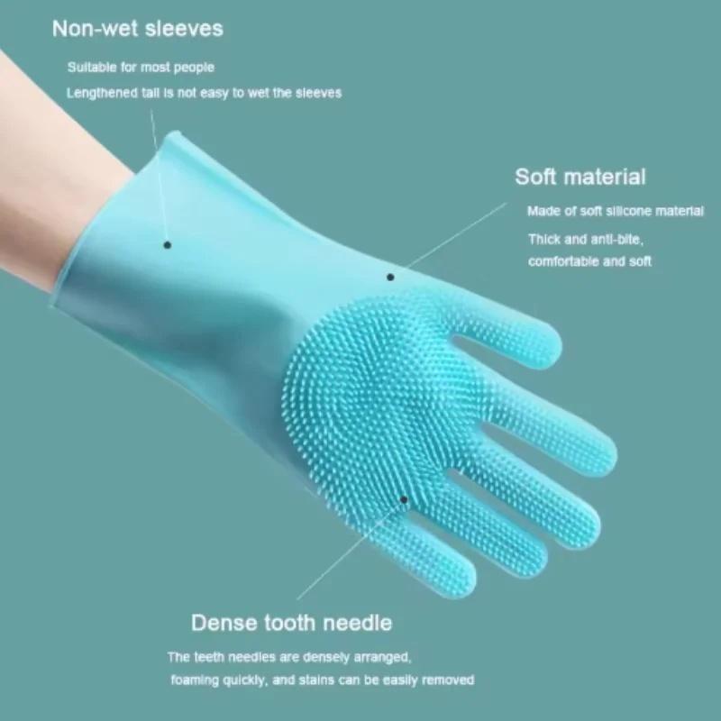 Pet Grooming Gloves for Dogs and Cats Silicone Bathing Shampoo Scrubber Dishwashing Cleaning Glove Multi-functional Gloves