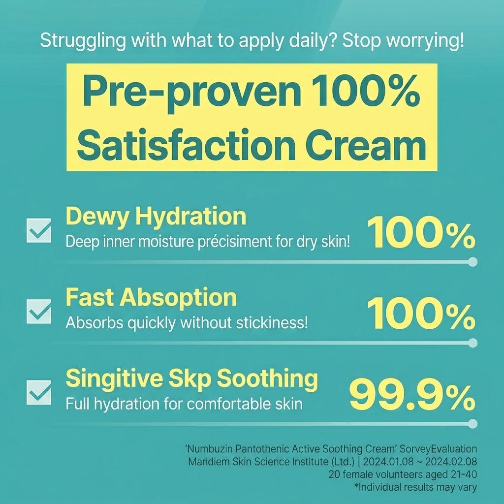 numbuzin No.1 Pantothenic B5 Active Soothing Cream 80ml (+Free gift)