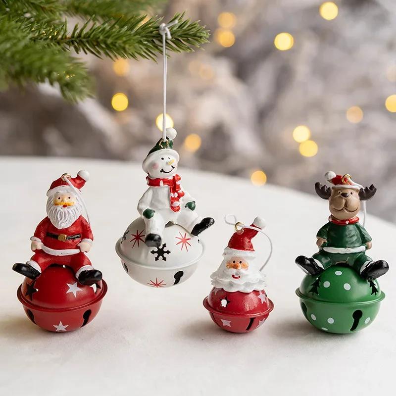 Weihnachten Neues Produkt Eisenkunst Weihnachtsglocke Alter Mann Schneemann Elch Glockenanhänger Weihnachtsbaumschmuck Weihnachtsdekorationen