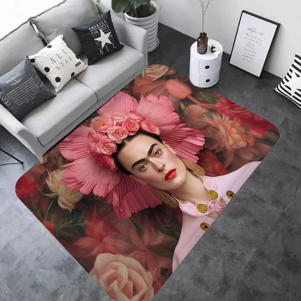 Tappetino Vintage Artista F-Frida K-Kahlo Stanza dei Bambini Decorazione Camera da Letto Balcone Tappetino Antiscivolo Tappetino Ingresso Tappeto