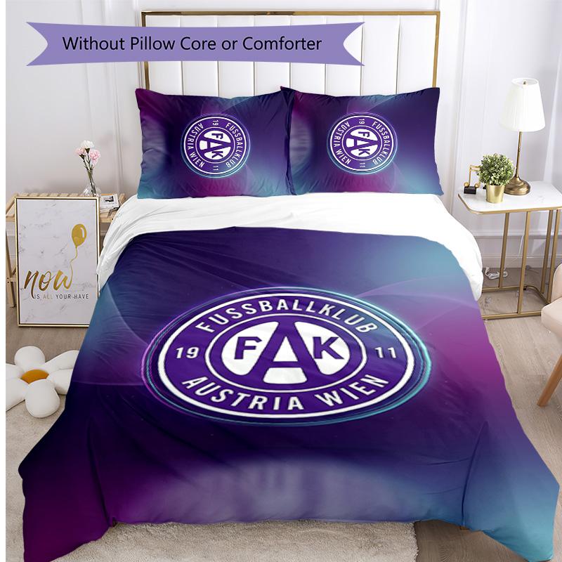 Austria Wien FC Printed 3PCS Bedding Set Breathable Duvet Cover with Pillowcases Decorative Bed Linen for Bedroom Home