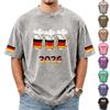 Men's German Football Graphic Print Short Sleeve T-Shirt, Effect Casual Top for Soccer Fans, Comfortable Fit